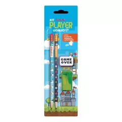 Kit Escolar Lápis Hb - Player (Blister C/ 2 Lápis / 1 Apontador/ 1 Borracha) - (cópia)