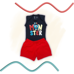 Conjunto Body Baby Menino - Cute Monster