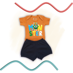 Conjunto Body Baby Menino - Cute Monster