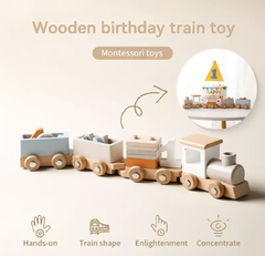 Trenecito de cumpleaños de madera en internet