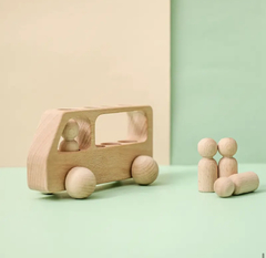 Wooden doll bus