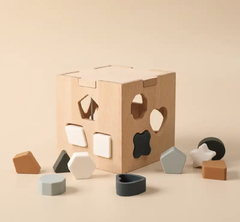 Wooden geometric box toy