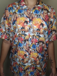 Camisa de Botão One Piece Luffy- Unissex
