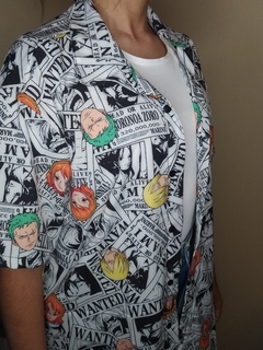 Camisa de Botão One Piece Wanted - Unissex na internet
