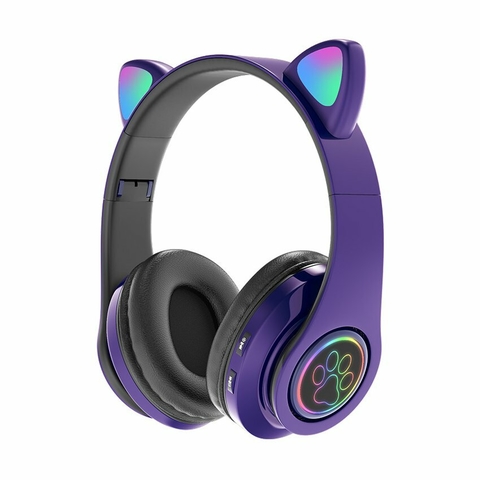 AUDIFONOS WIRELESS B39 DE GATITO PARA NI AS Y JOVENES