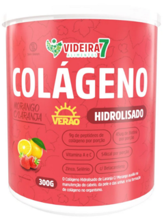 Colágeno Hidrolisado Videira Pó 300g - Sabor Morango/Laranja