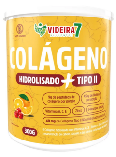 Colágeno Hidrolisado Videira Pó 300g Tipo 2 Laranja/Acerola