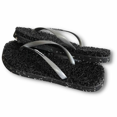 CHINELO TERAPÊUTICO FEMININO SOLI PRETO E CINZA - Sandasul