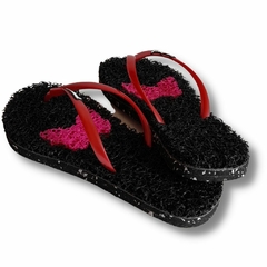 CHINELO TERAPÊUTICO FEMININO SOLI PRETO E PINK - Sandasul