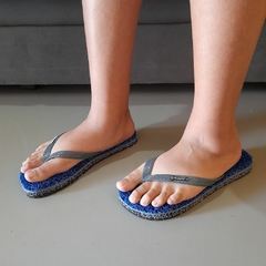 Imagem do CHINELO TERAPÊUTICO MASCULINO FOF MAX AZUL ROYAL E CINZA