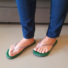 CHINELO TERAPÊUTICO FEMININO SLIM VERDE BANDEIRA