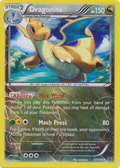 Dragonite - 51/108 - Rare Reverse Holo