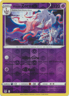 Hisuian Zoroark - 076/196 - Holo Rare Reverse Holo