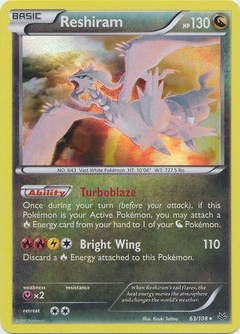 Reshiram - 63/108 - Holo Rare Reverse Holo