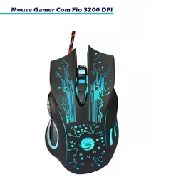 Mouse Gamer Óptico USB Com Fio 6 Botões 3200 DPI Colors