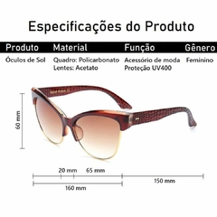 Óculos De Sol Moda Feshion Com Proteção UV400 Estilo Europeu Clássico