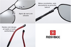 Óculos de Sol Rosybee Fotocromático com Lentes Polarizadas Antirreflexo e Proteção UV400 Fashion