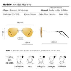 Óculos de Sol Brightzone Aviador Polarizado Moda Esportiva Ultra Leve Proteção UV400 Sem Aro