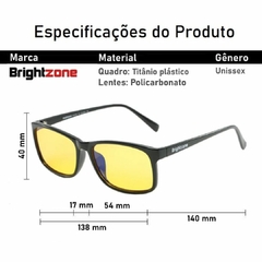 Óculos Brightzone Gamer Anti Luz Azul Com Proteção UV400 E Fadiga Ocular Estilo Retrô - loja online