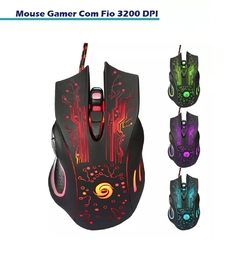 Imagem do Mouse Gamer Óptico USB Com Fio 6 Botões 3200 DPI Colors