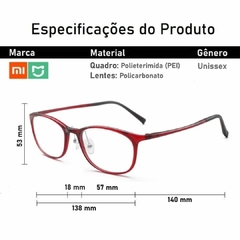 Imagem do Óculos TS Gamer Anti Luz Azul E Fadiga Ocular Leitura Digital Com Proteção UV400 Fashion Retrô