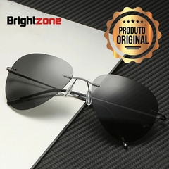 Óculos de Sol Brightzone Aviador Polarizado Moda Esportiva Ultra Leve Proteção UV400 Sem Aro