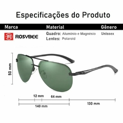 Óculos De Sol Rosybee Modelo Aviador Clássico Com Proteção UV400 E Antirreflexo - loja online