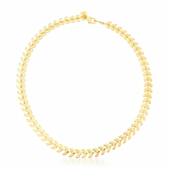 CHOKER COM FOLHAS LISAS BANHADA A OURO - comprar online