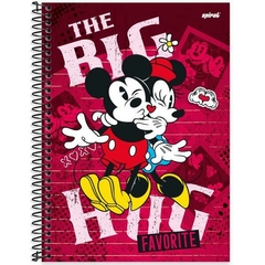 Caderno universitário capa dura 1x1 80 folhas, Disney Mickey & Minnie 1 UN