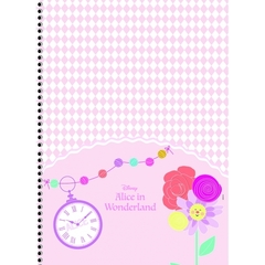 Caderno Universitário Espiral Capa Dura Alice Disney - 160 folhas - 10 matérias - Star Papelaria