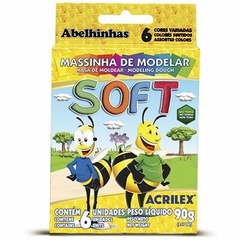 Massinha de modelar, 90g, com 6 cores soft, sortidas Acrilex