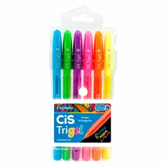 Caneta Gel Trigel 1.0mm Neon - Cis - Estojo com 06 Cores-