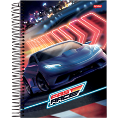 Caderno 1/4 Capa Dura 80 Folhas Fast Race - 1 unidade - Star Papelaria