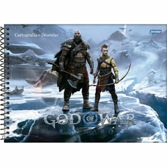 Caderno De Desenho E Cartografia Capa Dura 80 Folhas God Of War Jandaia - 1 Unidade