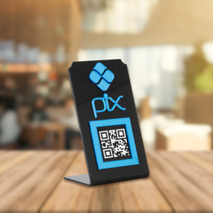 EXPOSITOR QR CODE PIX - PRETO COM AZUL - comprar online