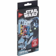 Lapis de cor 12 Cores Sextavado Star Wars -Tris