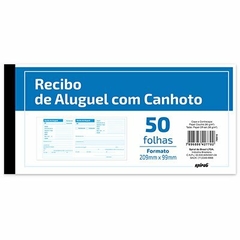 Recibo aluguel 50 folhas com canhoto 209x99mm 341 Spiral