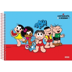 Caderno Cartografia Desenho Espiral 60Fls -Turma da Monica -SD 1 unidade