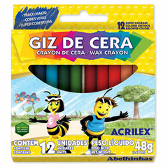 Giz de Cera (12 Cores) Abelhinhas - UN