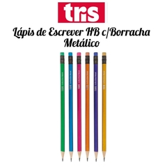 Lapis Preto c/Borracha Metal - Tris - 1 unidade