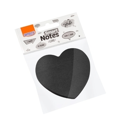 Bloco smart notes love 70x70mm coração - preto - 50fls - 1bloco