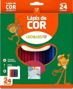 Lapis De Cor Resina Sextavado 24 Cores - Leo&Leo