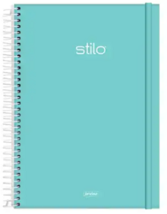 CADERNO UNIVERSITÁRIO VERDE PASTEL 1 MATÉRIA CAPA DURA 80 FOLHAS STILO