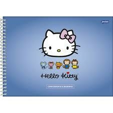 Caderno Cartografia e desenho - Capa Dura 80 Folhas Hello Kitty - unidade