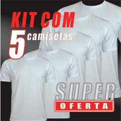 Kit com 5 camisetas de algodão