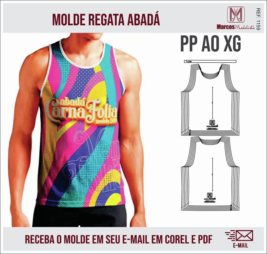 Molde Regata Abadá 1159 - Comprar em Marcos Modelista