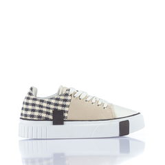 Sneaker Feminino Strip Cool Ingrid Creme Xadrez