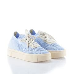 Sneaker Flatform de tecido em Azul Bebê e Creme. - comprar online