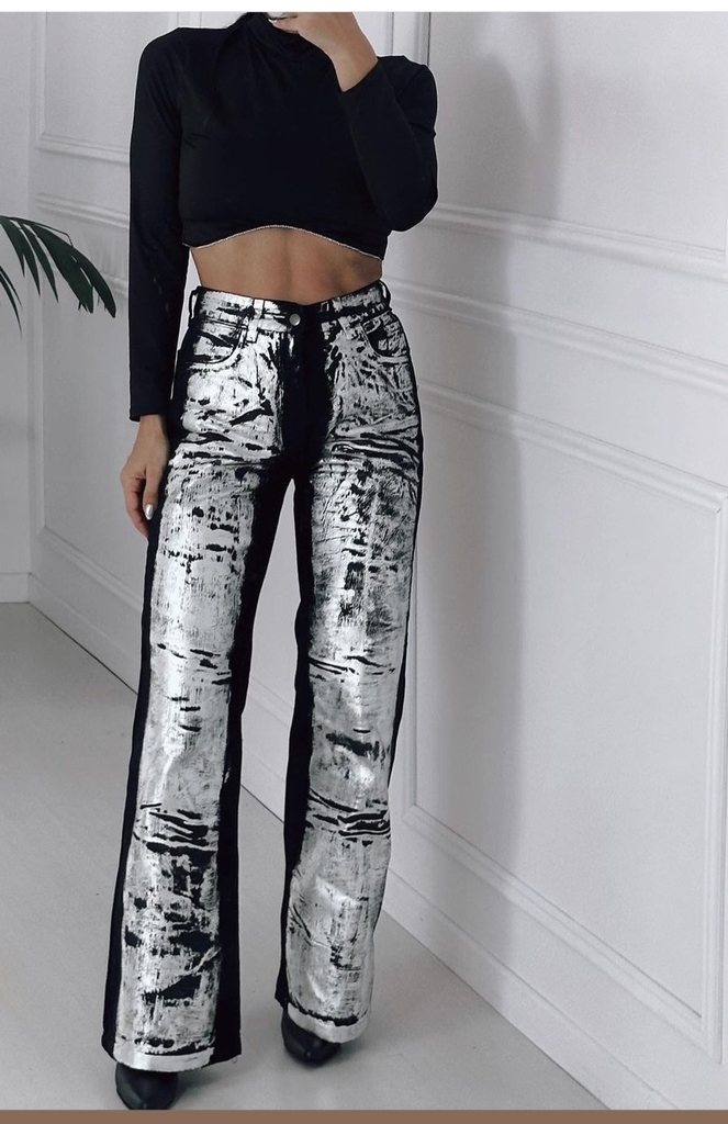 Pantalon negro metalizado Comprar en Allegra