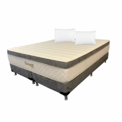 Conjunto colchón y sommier Bassett Firm Top Euro Visco superking 200 x 200 con dos almohadas